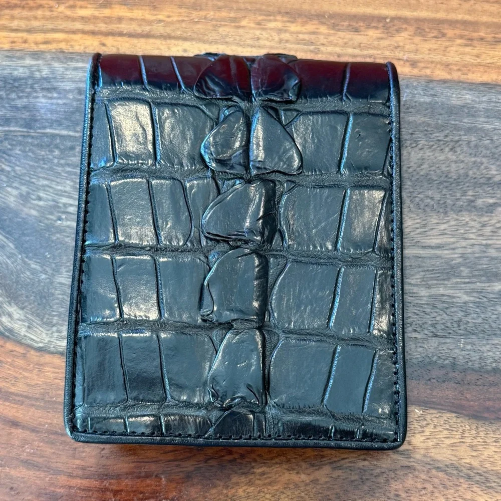 Bi-Fold Authentic Crocodile Leather Wallet 1D